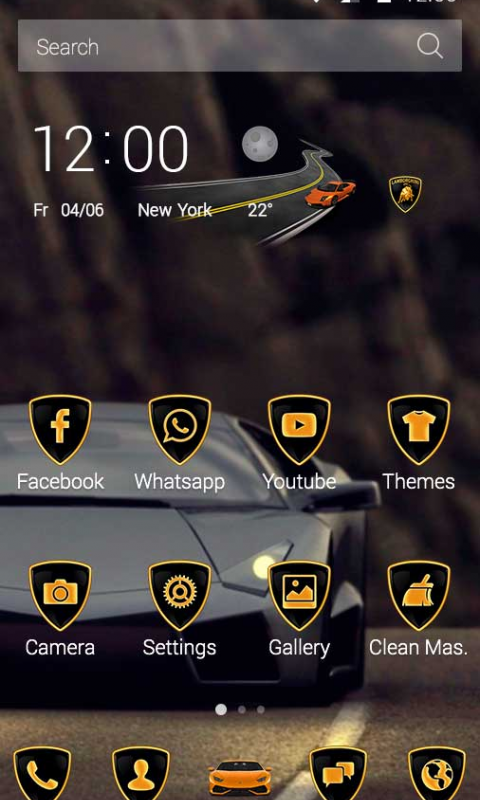 тема на андроид ламборджини логотип